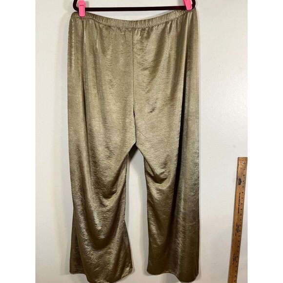 Coldwater Creek Metallic Wide Leg Pant 2X Festive Holiday Chic Shiny Glam Artsy - Picture 5 of 8